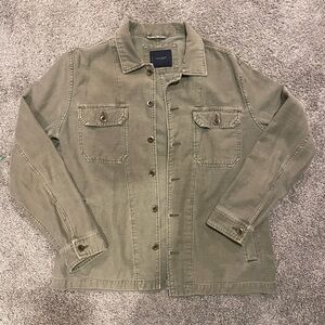 Lucky Brand Olive Green Button-Up Shirt Jacket